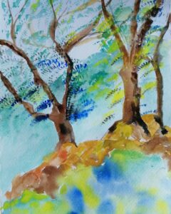 Frieda van de Poll: Spring in Jimena, watercolours