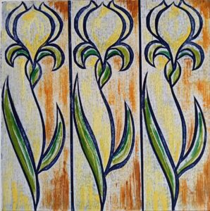 Julie Brown: Iridaceae - drypoint & monoprint