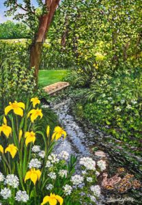 Louise Gustafson: Commissioned painting of client's garden. SOLD