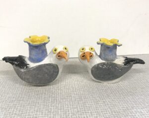 Louise Allison: Seagull candlesticks