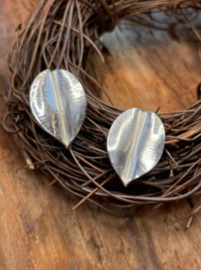 Josephine Malden: Fold form silver leaf studs