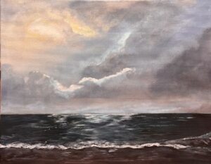 Gail Hanrahan: ‘Dusk’ acrylic on 40cm x 50cm canvas