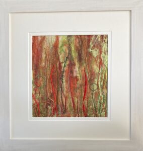 Enid Hugill: Moss Drops --- Mixed Media Textile Art