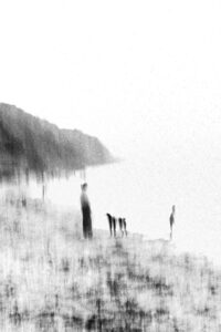 Fliss van Steenbergen: A photograph that looks like a charcoal sketch of a rainy day at the seaside