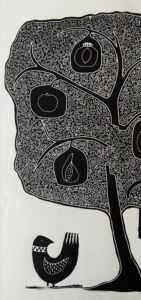 Juliet Bankes OPC: Trees of Mythology - Tree of Life    Relief print on gold leaf
