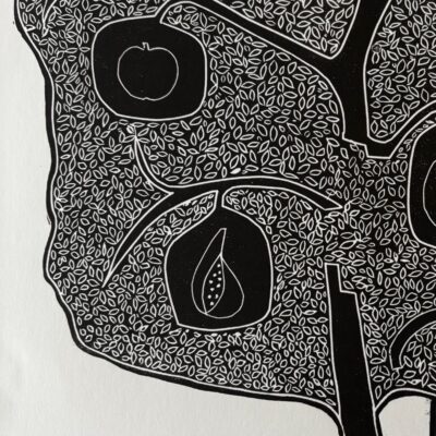 Trees of Mythology - Tree of Life    Relief print on gold leaf