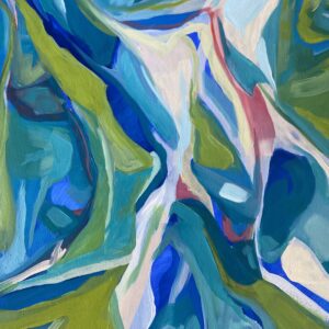Elaine Hedges: Mindful in Blue, (detail), oil on canvas
