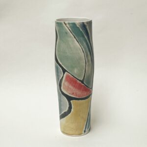 Gilly Whittington: tall vase in porcelain with abstract design