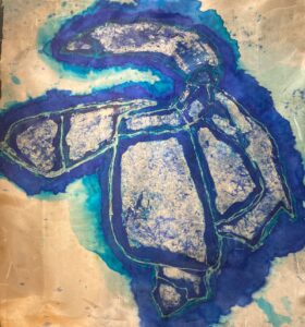 Claire Frampton: Batik on silk fabric (2023)