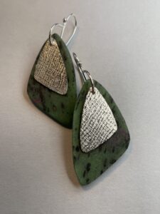 Josephine Malden: Ziolite and textured silver earrings