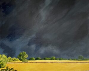 Sarah B Smith: Summer storm, acrylics on canvas.
