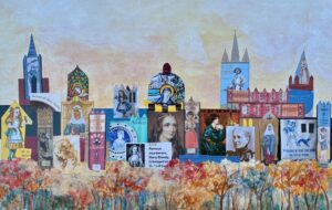 Margaret Horton: "Women of Oxford". Collage and acrylic, A4, unframed, £50