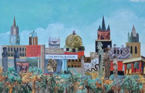 Margaret Horton: "Roman Oxford". collage and acrylic, A4, unframed , £50