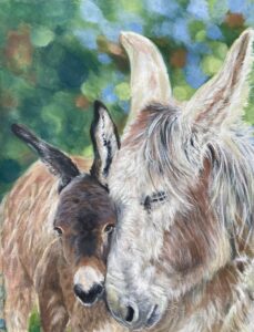 Janet Bird: ‘Mother Love’, acrylics on paper, 20x16 framed, £175.00