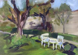 Sue Cashman: Garden at Rousham. Oils
