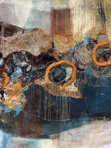 Polly Woolstone: Stone Walls and Field Patterns - textile panel