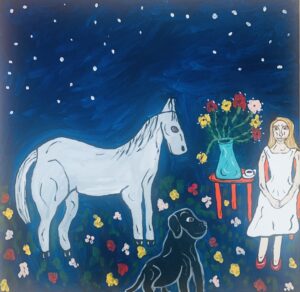 Barbara Harrison Caban: Where the Peace is - Acrylic on Box Canvas 24 inch sq / 61cm sq ( 2025 )