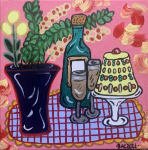 Barbara Harrison Caban: Celebration Cake - Acrylic on Box Canvas - 12inch sq / 30cm sq (2026)