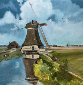 Trisha Scott: A Windmill on the Polder Waterway after Paul Joseph Constantin Gabriel