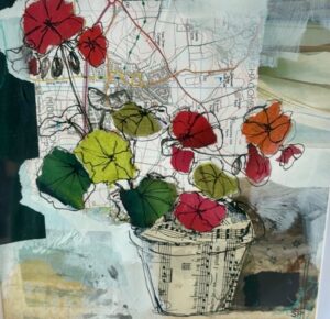 Susan Parkinson: Geraniums - Mixed media