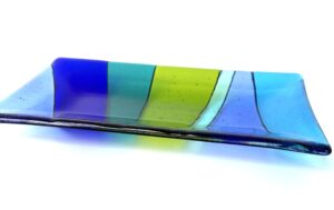 Alison Blanchard OCG, WOA: Oblong dish in cool colours