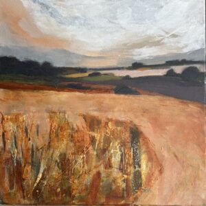 Nadia Birkbeck: Early Evening 40 x 40cm mixed media on canvas