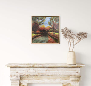 Rachel Gabriel: Rooted Together - Acrylic with charcoal and pencil on a cradled wood panel 40cmx40cm