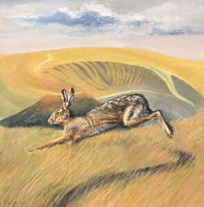 Andrea Hewes OAS, OPC: The River Runs Through - Monoprint/collage