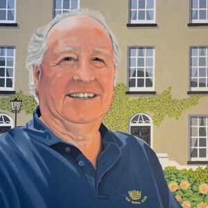 Kevin Hinton: Portrait of Capn. Bob (cropped). Oil on cradled panel, 20 x 24 inches.