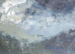 Jacqueline Abel: Purple Hill - Oil on Board  - 24 x 17 cm