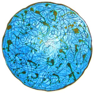 Hannelore Meinhold-Morgan OCG: Large Persian Blue Sgraffito Platter HMM