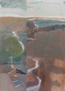 Jane Strother OAS: Flood Tide Sweeping, Acrylic on paper