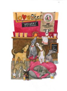 Linda Benton: Whippets, limited Ed print.
