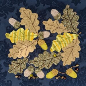 Linda Benton: Oak Leaves and Acorns collage.