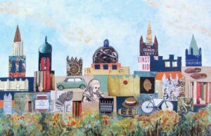 Margaret Horton: "Oxford", Collage and acrylic, A4, SOLD. Available as a limited edition giclee print, A4, £17.