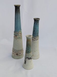 Tanya Hill OCG: Stoneware ceramic vases with volcanic glaze