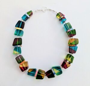 Jane Hainsworth: Resin and silver necklace by Jane Hainsworth