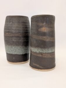 Marcus Wattam: Vases. Stonewear. Verdigris Glaze.