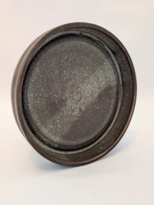 Marcus Wattam: Plate. Stonewear. Verdigris Glaze.