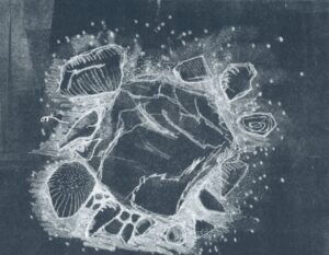 Ian Dudley: Pebbles (monoprint, ghost print)