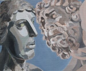 Mary Haynes SOA: Amazon and Laocoon. acrylic, 2020