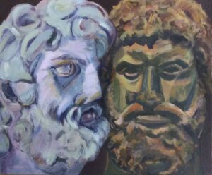 Mary Haynes SOA: Giant and Olympian Boxer. acrylic, 2021