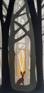 Kate Hipkiss OAS, OCG: Kate Hipkiss, Rising Moon, handcut paper