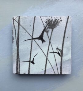 Nicola Durrant OAS: Reed beds and birds using lithograph printing techniques