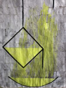 Guy Barkley-Smith: Settlement, acrylic on canvas.
