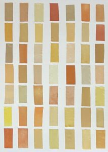 Jules Bishop: Collage of summer drought tree inks from Broad Arboretum immersion dyed on Sunome Senaka paper