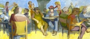 Deborah Williams OAS: "Sunday Morning, Pylos" (acrylic)