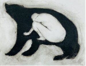 Theodora Boorman: Callisto, 2023. Drypoint.