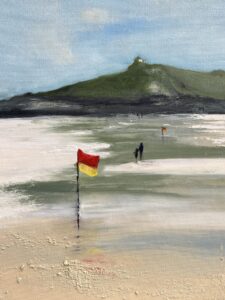 Penny Astrop: Theo & me, oil on board, 40cms x 60cms Framed £250