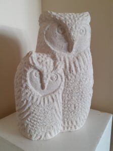 Sharon Rich WOA: "Together" Hand-carved Limestone